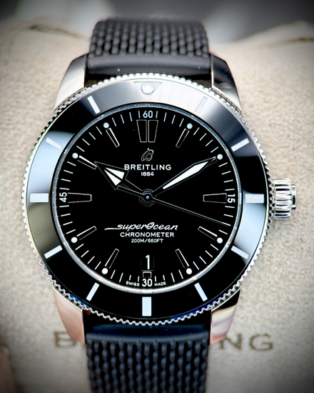 No Reserve - 2025 Breitling Superocean Heritage II B20 44MM Black Dial Rubber Strap (AB2030)
