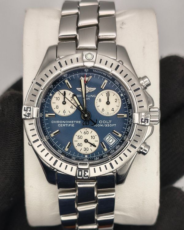 Breitling Colt Chronograph 38MM Quartz Blue Dial Steel Bracelet (A73350)