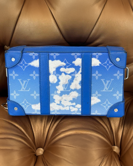 2020 Louis Vuitton Virgil Abloh Soft Trunk Wallet "Blue Monogram Clouds" L.E. 9 x 5.25 x 2IN Textile Silver-Toned Hardware Leather Strap (FW2020)