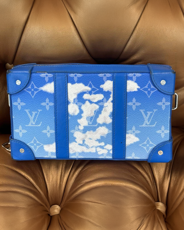 2020 Louis Vuitton Virgil Abloh Soft Trunk Wallet "Blue Monogram Clouds" L.E. 9 x 5.25 x 2IN Textile Silver-Toned Hardware Leather Strap (FW2020)