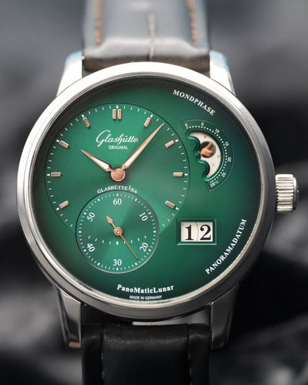 2023 Glashütte Original PanoMaticLunar 40MM Green Dial Leather Strap (1-90-02-13-32-62)