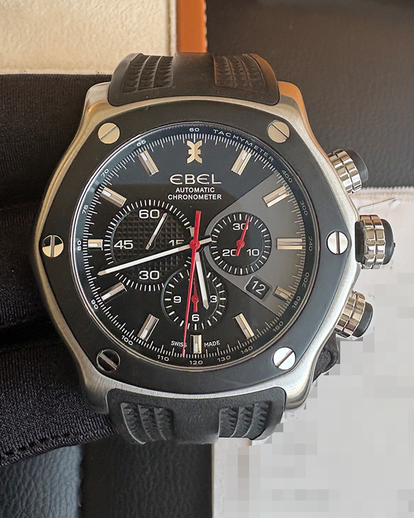 2010 Ebel 1911 Tekton 48.5MM Black Dial Rubber Strap (1215886)