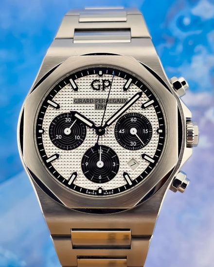 2021 Girard Perregaux Laureato Chronograph 42MM White Dial Steel Bracelet (81020-11-131-11A)