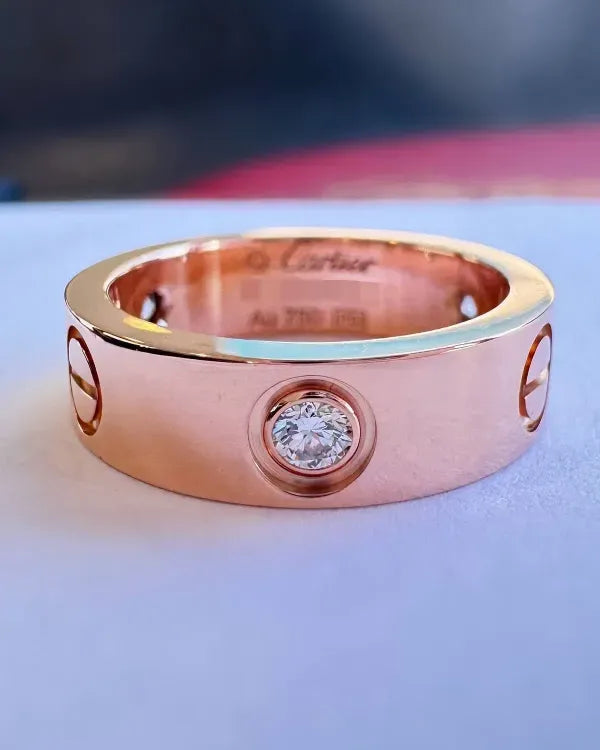 2024 Cartier Love Classic 51MM Rose Gold Ring 3 Diamonds (CRB4087551)