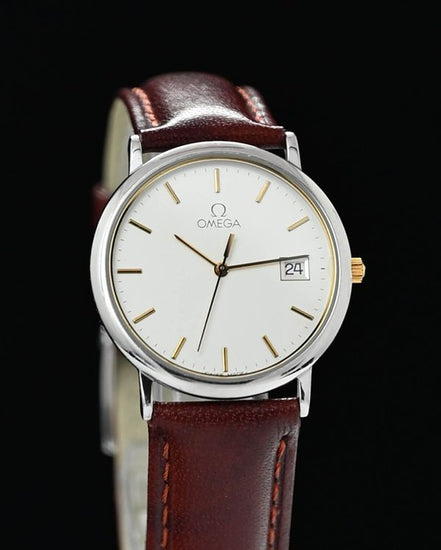 No Reserve - Omega De Ville 32MM Quartz White Dial Aftermarket Leather Strap (195.0072)