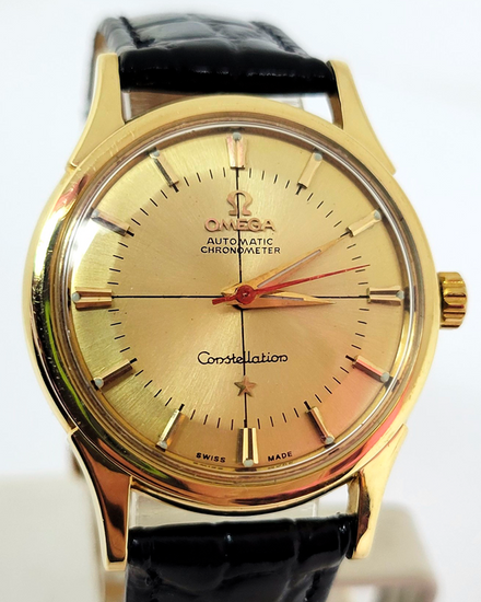 Omega Constellation 34MM Champagne Dial Aftermarket Leather Strap (14381/2)