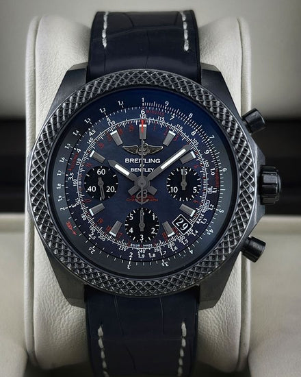 2017 Breitling Bentley B06 S Midnight Carbon L.E. 44MM Black Mother of Pearl Dial Leather Strap (MB0612)