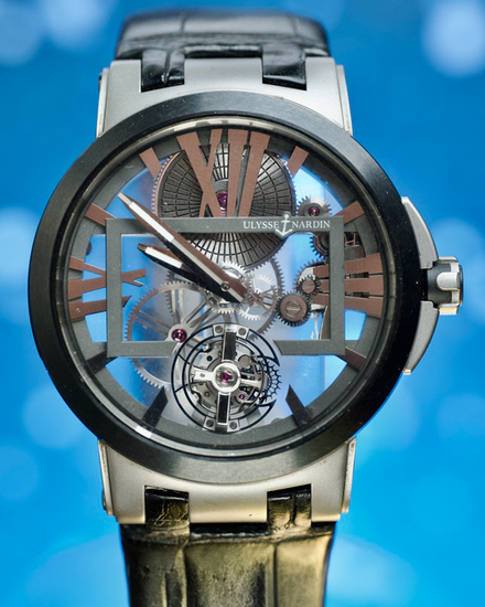 Ulysse Nardin Executive Skeleton Tourbillon 45MM Skeleton Dial Leather Strap (1713-139)