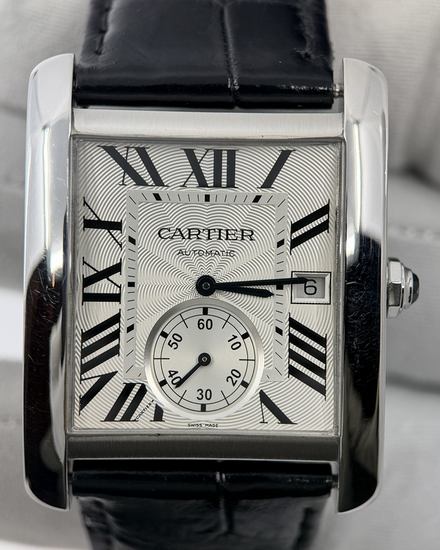 No Reserve - Cartier Tank MC 34.3MM Silver Dial Leather Strap (W5330003)