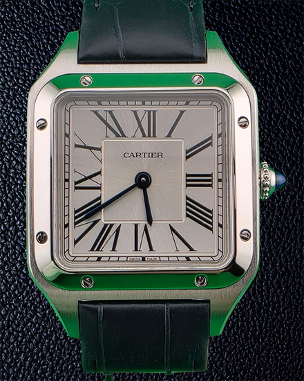 2026 Cartier Santos Dumont 38MM Quartz Silver Dial Leather Strap (WSSA0086)