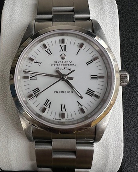 No Reserve - Rolex Air-King 34MM White Dial Oyster Bracelet (14000)