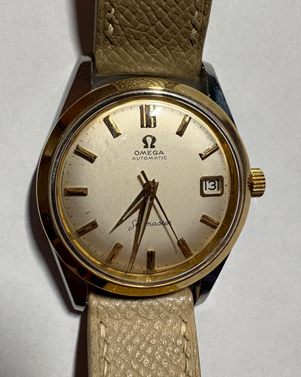 Omega Seamaster Vintage 35MM Silver Dial Aftermarket Leather Strap (166.010)