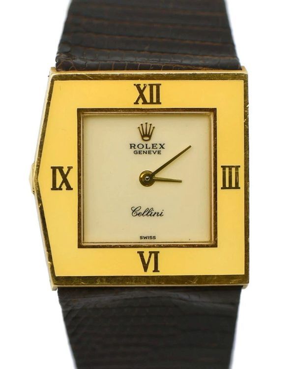 Rolex Cellini King Midas 28MM Ivory Dial Leather Strap (4151)