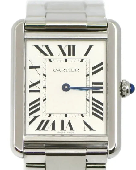 Cartier Tank Solo 27MM Quartz Silver Dial Steel Bracelet (W5200014)