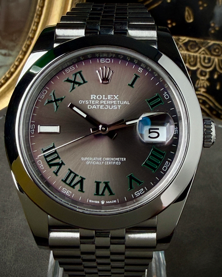 2022 Rolex Datejust "Wimbledon" 41MM Slate "Purple Error" Dial Jubilee Bracelet (126300)