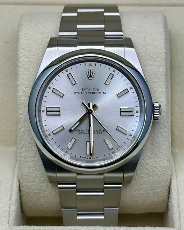 2025 Rolex Oyster Perpetual 41MM Silver Dial Oyster Bracelet (124300)