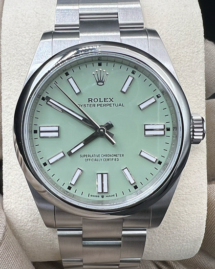 2026 Rolex Oyster Perpetual 41MM Pistachio Dial Oyster Bracelet (134300)