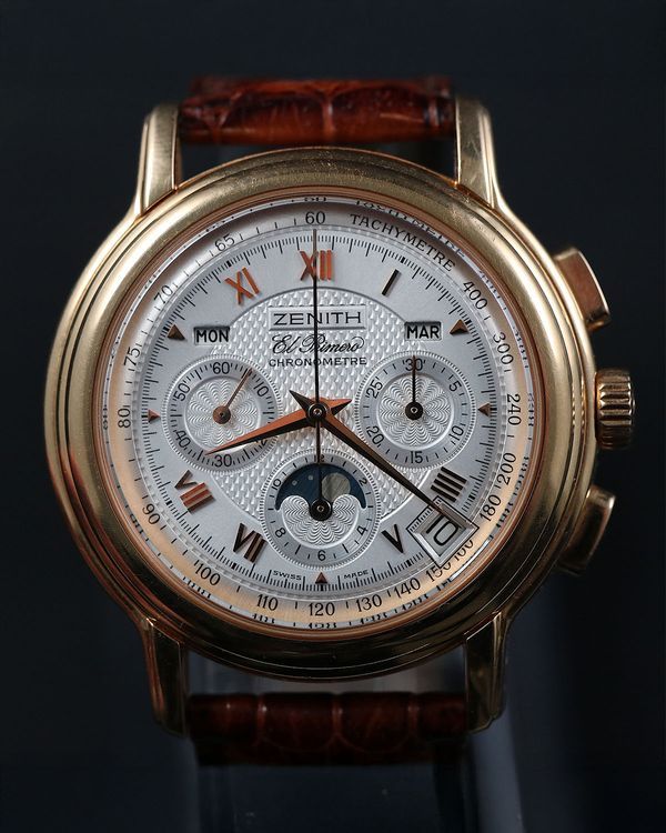 Zenith El Primero (El Primero chronograph Chronometre18K rose gold chronograph with caliber 410 – Full Set)