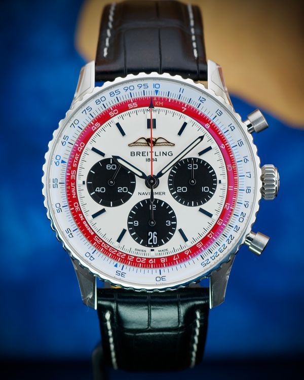 2023 Breitling Navitimer B01 Chronograph L.E. 43MM Silver Dial Leather Strap (AB0138)