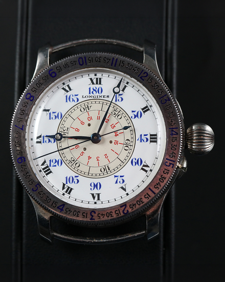 1938 Longines Vintage "Lindbergh" Hour Angle 47MM White Dial Leather Strap (3210)