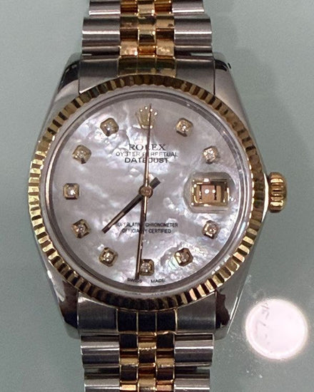Rolex Datejust 36MM Aftermarket Mother of Pearl Dial Two-Tone Jubilee Bracelet (16013)