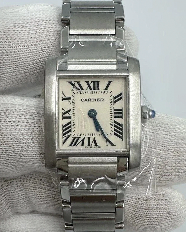Cartier Tank Française 25MM Quartz White Dial Steel Bracelet (W51008Q3)
