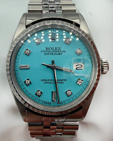 Rolex Datejust 36MM Aftermarket Turquoise Dial Jubilee Bracelet (1603)