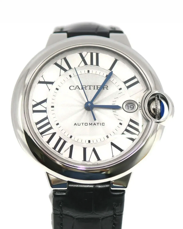 2023 Cartier Ballon Bleu 40MM Silver Dial Leather Strap (WSBB0039)