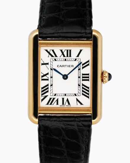 Cartier Tank Solo 24MM Quartz Silver Dial Leather Strap (W1018755)