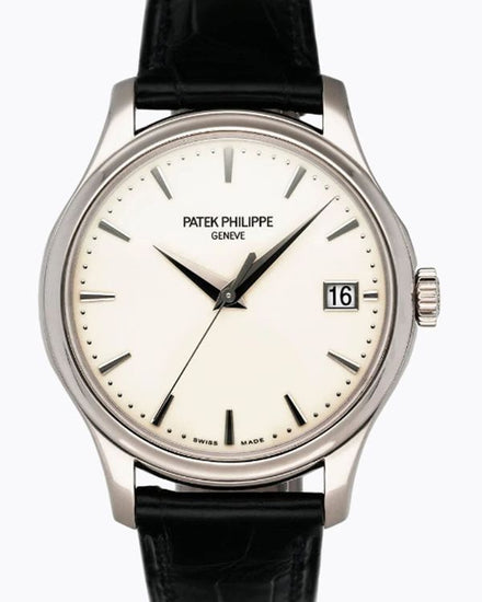 Patek Philippe Calatrava 39MM White Ivory Dial Leather Strap (5227G-001)