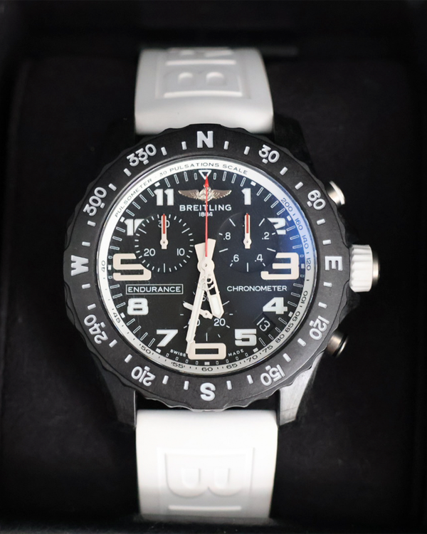 Breitling Endurance Pro 44MM Quartz Black Dial Rubber Strap (X82310)