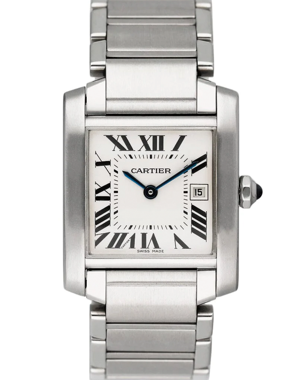 Cartier Tank Française 25MM Quartz Off-White Dial Steel Bracelet (W51011Q3)