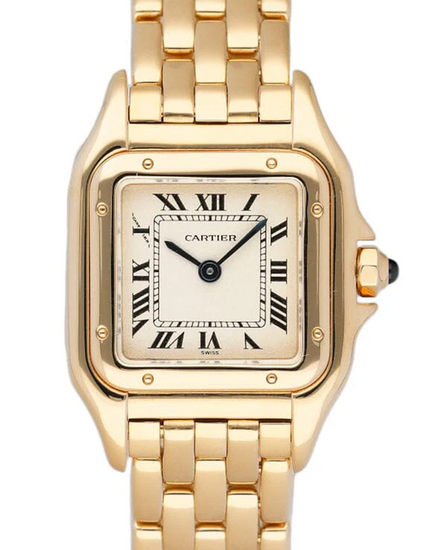 1990 Cartier Panthère De Cartier 22MM Quartz Off-White Dial Yellow Gold Bracelet (8057917)