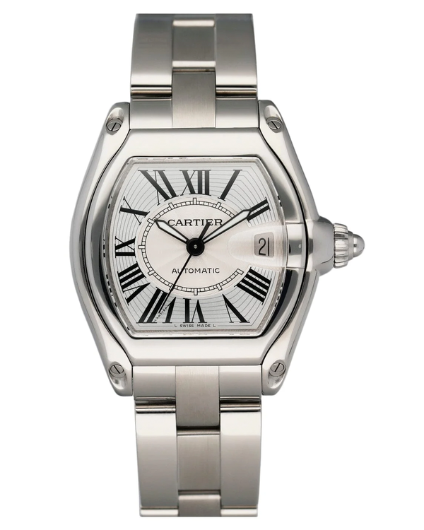 Cartier Roadster 38MM Silver Dial Steel Bracelet (W62025V3)