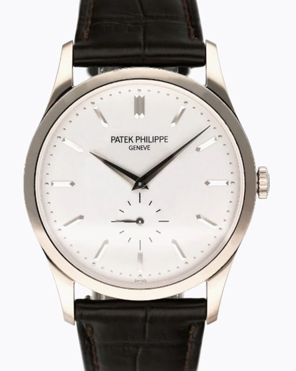 Patek Philippe Calatrava 37MM Silver Dial Leather Strap (5196G-001)