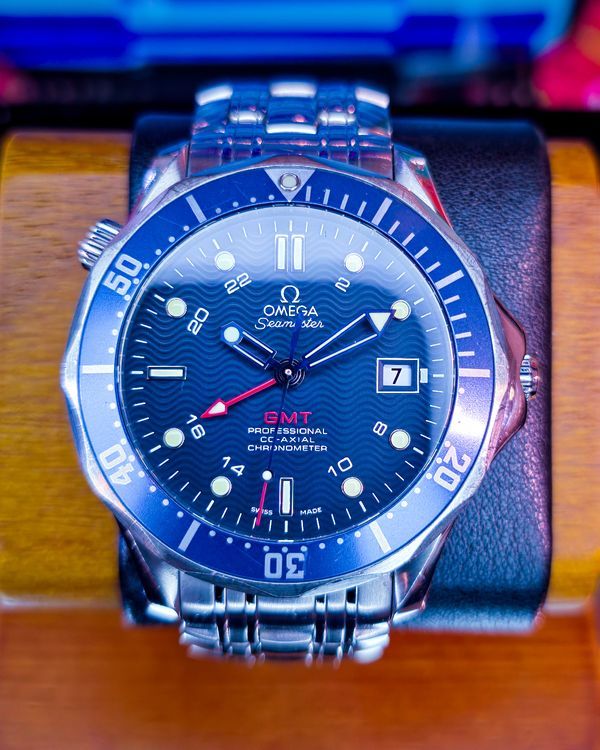 2010 Omega Seamaster Diver 300M GMT 41MM Blue Dial Steel Bracelet (2535.80.00)
