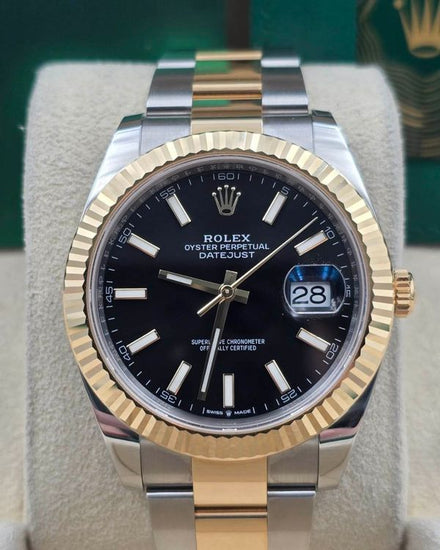 2023 Rolex Datejust 41MM Black Dial Two-Tone Oyster Bracelet (126333)