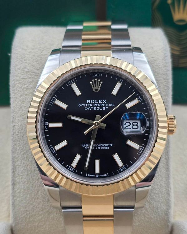 2023 Rolex Datejust 41MM Black Dial Two-Tone Oyster Bracelet (126333)