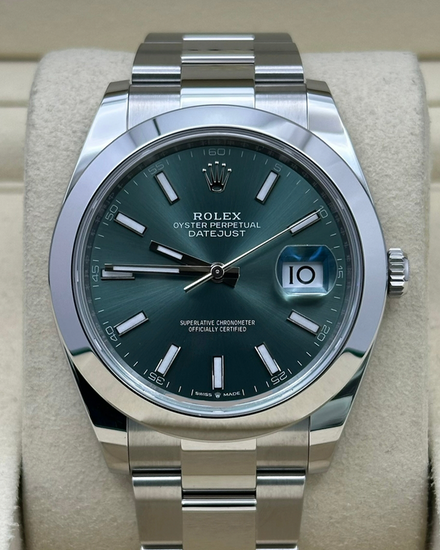 2025 Rolex Datejust 41MM Mint Green Dial Oyster Bracelet (126300)