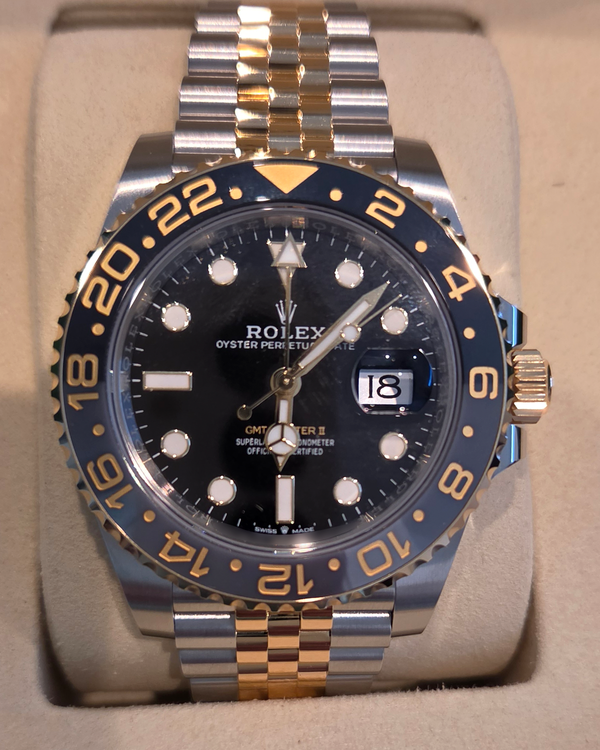 2026 Rolex GMT-Master II "Bumblebee" 40MM Black Dial Two-Tone Jubilee Bracelet (126713GRNR)