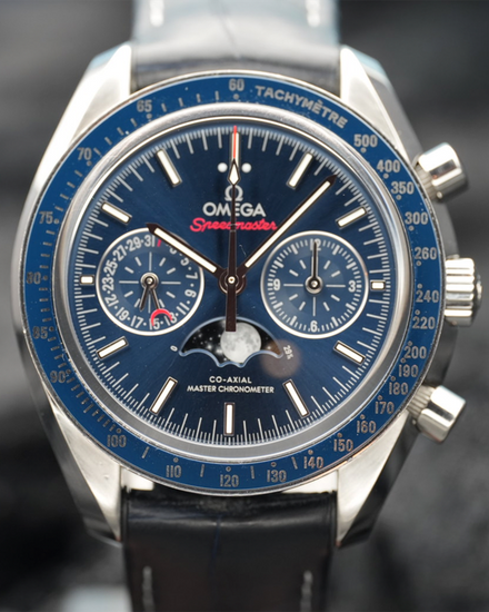 2024 Omega Speedmaster Moonphase 44.25MM Blue Dial Leather Strap (304.33.44.52.03.001)