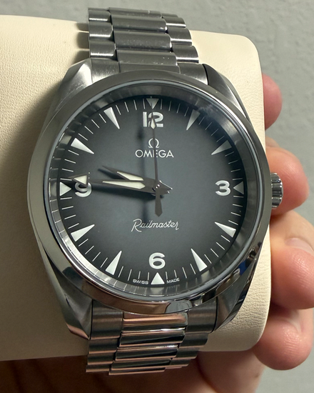 2026 Omega Seamaster Railmaster 38MM Grey Dial Steel Bracelet (235.10.38.20.06.001)