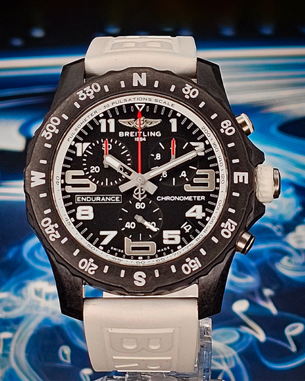 2022 Breitling Endurance Pro 44MM Quartz Black Dial Rubber Strap (X82310)