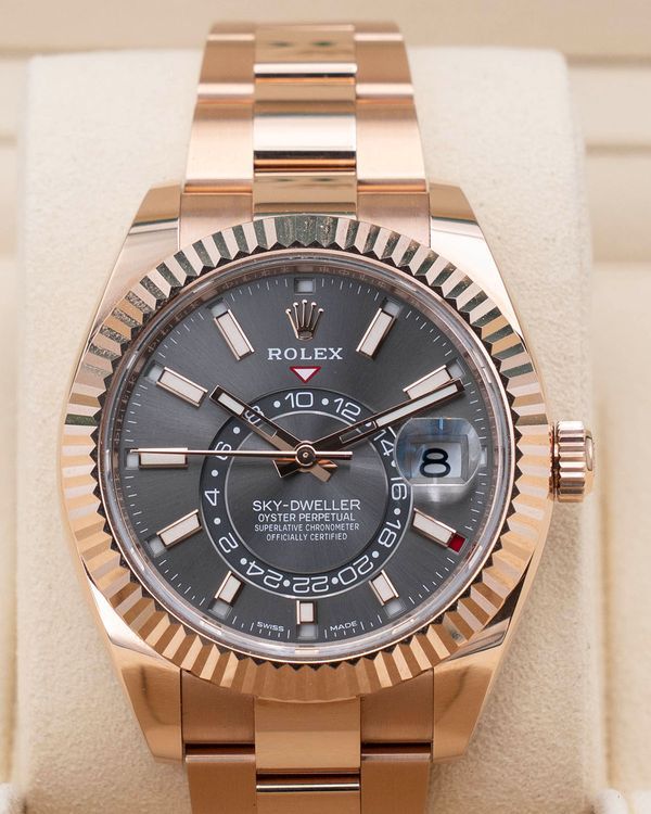 2023 Rolex Sky-Dweller 42MM Dark Rhodium Dial Rose Gold Bracelet (326935)