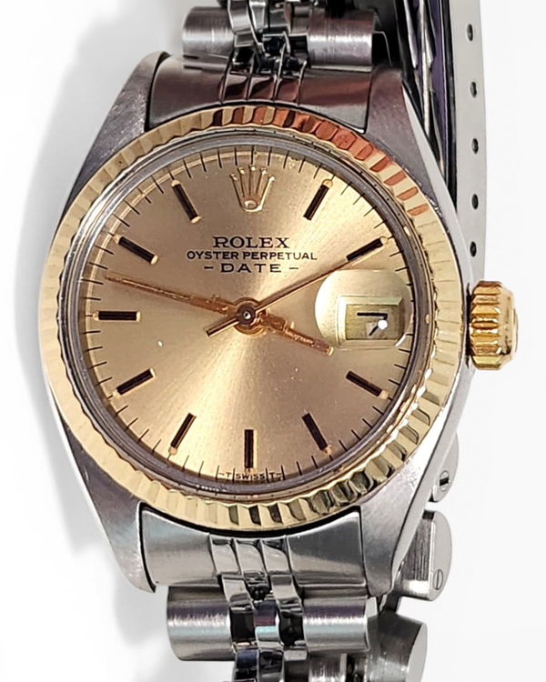 Rolex Oyster Perpetual Lady Date 26MM Champagne Dial Jubilee Bracelet (6917)