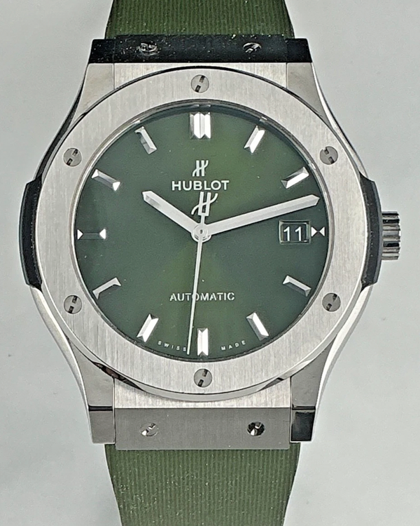 Hublot Classic Fusion 45MM Green Dial Rubber Strap (511.NX.8970.LR)