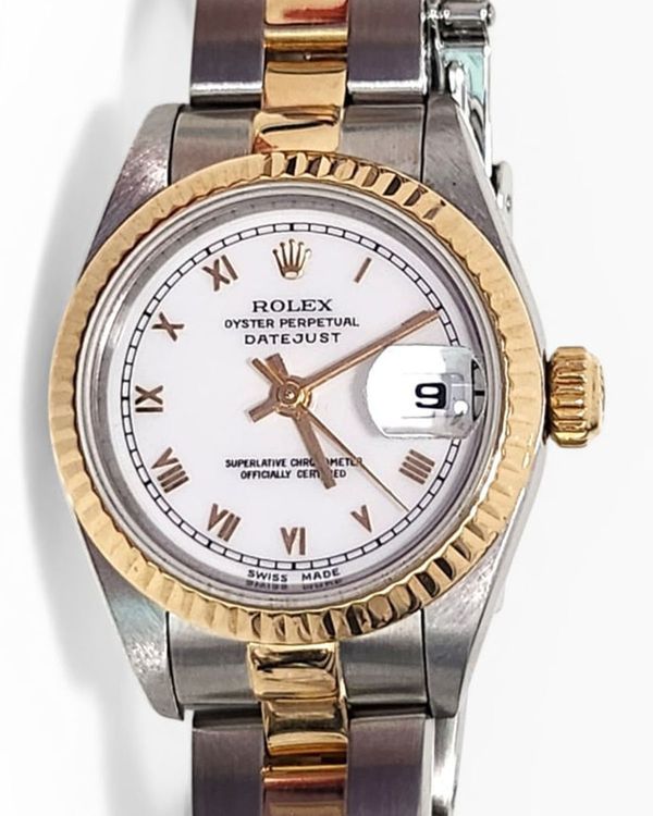 Rolex Lady-Datejust 26MM White Dial Two-Tone Oyster Bracelet (69173)