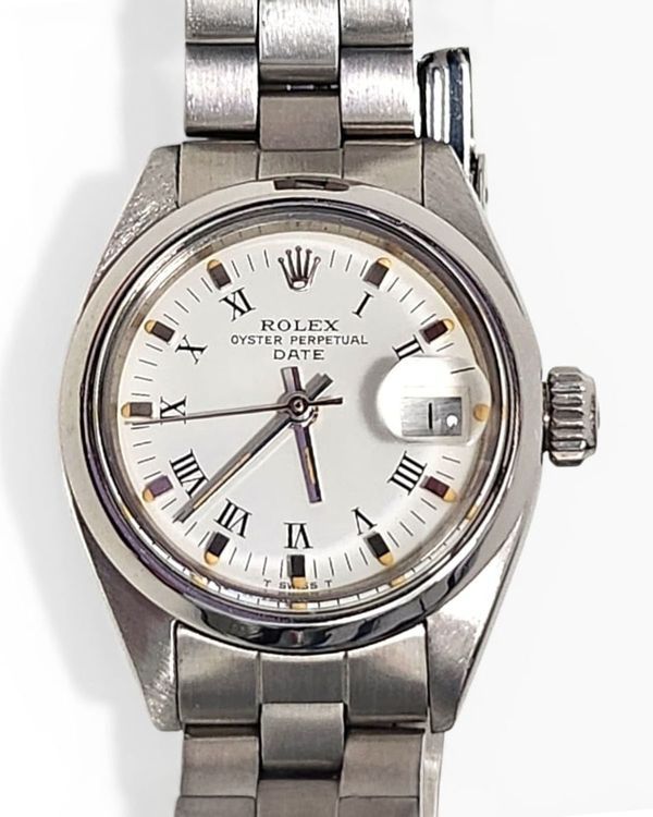 Rolex Oyster Perpetual Lady Date 26MM White "Buckley" Dial Oyster Bracelet (6916)