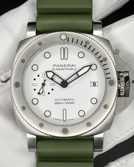 No Reserve - 2022 Panerai Submersible Bianco 42MM White Dial Rubber Strap (PAM01223)