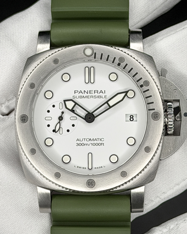 No Reserve - 2022 Panerai Submersible Bianco 42MM White Dial Rubber Strap (PAM01223)